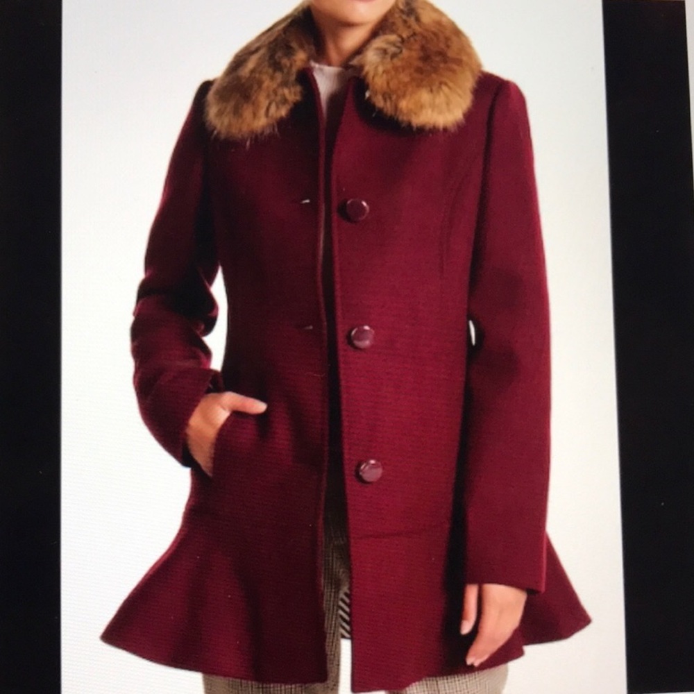 Kate spade wool coat with faux fur collar brand new with tag - Picture 2 of 8